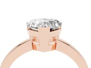 Heart-Shaped Solitaire Engagement Ring Setting | Flat Tab Prongs | Rose Gold