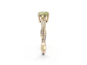 Cushion Cut Twisted Pavé Solitaire Engagement Ring Setting for a Fancy Yellow Lab-Grown Diamond | Yellow Gold