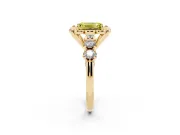 Emerald Cut Floral Engagement Ring Setting for a Fancy Yellow Lab-Grown Diamond | Petal Frame | Yellow Gold