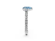 Pear-Shaped Pavé Engagement Ring Setting for a Fancy Blue Lab-Grown Diamond | Platinum