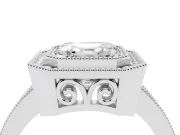 Asscher Cut Vintage Milgrain Halo Engagement Ring Setting | Filigree Gallery | Platinum