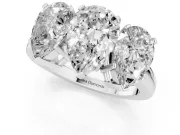 Pear-Shaped Three Stone Engagement Ring Setting | Large Side Stones | Platinum