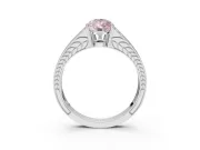 Pear-Shaped Split Shank Pavé Engagement Ring Setting for a Fancy Pink Lab-Grown Diamond | Sterling Silver