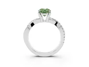 Oval Twist Engagement Ring Setting for a Fancy Green Lab-Grown Diamond | Crossover Band | Platinum