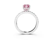 Cushion Cut Engagement Ring Setting for a Fancy Pink Lab-Grown Diamond | Sterling Silver - Design NV-24514