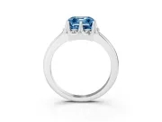Asscher Cut Petal Halo Engagement Ring Setting for a Fancy Blue Lab-Grown Diamond | Sterling Silver