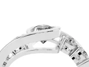 Pear-Shaped Bezel Bypass Engagement Ring Setting for a Black Center | Sterling Silver