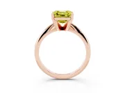 Asscher Cut Engagement Ring Setting for a Fancy Yellow Lab-Grown Diamond | Rose Gold