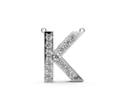 Round Lab-Grown Diamond Pavé Initial K Pendant Necklace | Block Letter | Sterling Silver