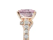Radiant Cut Pavé Solitaire Engagement Ring Setting for a Fancy Pink Lab-Grown Diamond | Crossover Gallery | Rose Gold