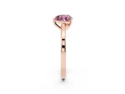 Fancy Pink Heart Cut Diamond Solitaire Ring Set in Rose gold with Prong Setting and Classic Band