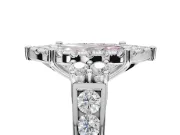 Marquise Halo Engagement Ring Setting for a Fancy Pink Lab-Grown Diamond | Graduated Channel Band | White Gold