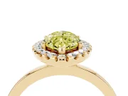Marquise Thin Halo Engagement Ring Setting for a Fancy Yellow Lab-Grown Diamond | Plain Polished Band | Yellow Gold