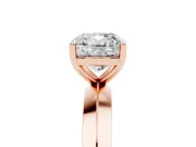 Cushion Cut Knife-Edge Solitaire Engagement Ring Setting | Plain Band | Rose Gold