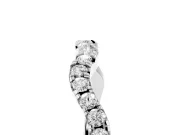 Round Diamond Scalloped Pavé Wedding Band Set in Platinum with Shared Prong Setting