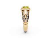 Asscher Cut Halo Engagement Ring Setting for a Fancy Yellow Lab-Grown Diamond | Two-Row Pave Split Shank | Yellow Gold