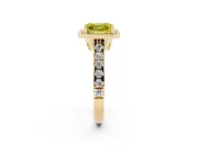 Asscher Cut Accented Halo Engagement Ring Setting for a Fancy Yellow Lab-Grown Diamond | Yellow Gold