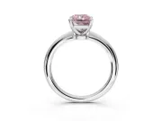 Radiant Cut Solitaire Engagement Ring Setting for a Fancy Pink Lab-Grown Diamond | Tapered Plain Band | Sterling Silver