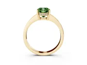 Cushion Cut Pave Solitaire Engagement Ring Setting for a Fancy Green Lab-Grown Diamond | Accented Basket | Yellow Gold