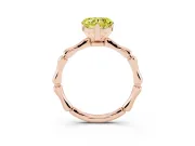 Heart-Shaped Bamboo Engagement Ring Setting for a Fancy Yellow Lab-Grown Diamond | Rose Gold