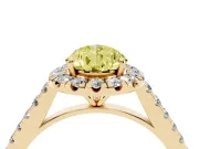 Pear-Shaped Halo Engagement Ring Setting for a Fancy Yellow Lab-Grown Diamond | Pave Shoulders | Yellow Gold