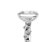 Radiant Cut Diamond Cluster Solitaire Ring Set in White gold with Prong Setting