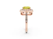Radiant Cut Halo Engagement Ring Setting for a Fancy Yellow Lab-Grown Diamond | Polished Halo Rim | Rose Gold