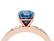 Radiant Cut Channel Set Engagement Ring Setting for a Fancy Blue Lab-Grown Diamond | Rose Gold