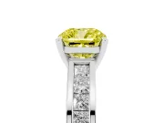 Cushion Cut Channel Engagement Ring Setting for a Fancy Yellow Lab-Grown Diamond | Sterling Silver