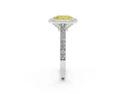 Radiant Cut Halo Engagement Ring Setting for a Fancy Yellow Lab-Grown Diamond | Sterling Silver - Design NV-24721