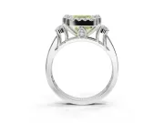 Asscher Cut Halo Engagement Ring Setting for a Fancy Yellow Lab-Grown Diamond | Graduated Channel Band | Platinum