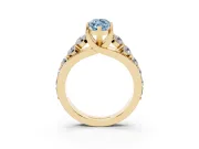 Marquise Graduated Engagement Ring Setting for a Fancy Blue Lab-Grown Diamond | Yellow Gold