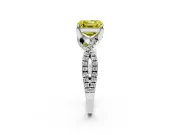 Asscher Cut Twisted Pave Engagement Ring Setting for a Fancy Yellow Lab-Grown Diamond | Split Shank | Platinum