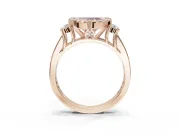 Heart-Shaped Halo Engagement Ring Setting for a Fancy Pink Lab-Grown Diamond | Graduated Channel Band | Rose Gold