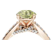 Round Pavé Solitaire Engagement Ring Setting for a Fancy Yellow Lab-Grown Diamond | Crossover Gallery | Rose Gold