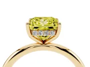 Princess Cut Hidden Halo Ring Setting for a Fancy Yellow Lab-Grown Diamond | Yellow Gold
