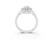 Marquise Scalloped Halo Engagement Ring Setting | Flat Plain Band | Platinum