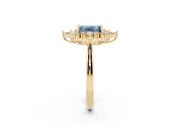 Emerald Cut Engagement Ring Setting for a Fancy Blue Lab-Grown Diamond | Yellow Gold - Design NV-24790