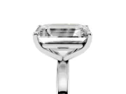 Fancy Yellow Radiant Cut and Emerald Cut Toi Moi Ring Set in Silver with Prong Setting