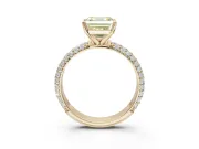 Asscher Cut Domed Pavé Engagement Ring Setting for a Fancy Yellow Lab-Grown Diamond | Yellow Gold