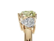Heart-Shaped 3 Stone Engagement Ring Setting for a Fancy Yellow Lab-Grown Diamond | Yellow Gold - Design NV-24895