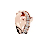 Round Diamond Pavé Twist Band Set in Rose gold with Bezel Setting