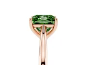 Fancy Green Princess Cut Diamond Solitaire Ring Set in Rose gold with Cathedral Band and Prong Setting