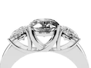 Fancy Black Oval Cut Diamond Three-Stone Ring Set in Platinum with Bold Center and Classic Band
