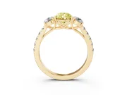 Pear-Shaped Engagement Ring Setting for a Fancy Yellow Lab-Grown Diamond | Three Stone | Yellow Gold