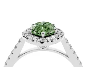 Marquise Raised Halo Engagement Ring Setting for a Fancy Green Lab-Grown Diamond | Platinum