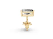 Radiant Cut Diamond Solitaire Stud Earrings Set in Yellow gold with Basket Setting