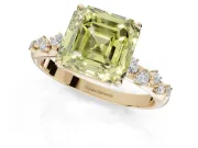 Asscher Cut Graduated Solitaire Engagement Ring Setting for a Fancy Yellow Lab-Grown Diamond | Yellow Gold