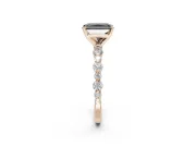 Radiant Cut Pavé Engagement Ring Setting for a Black Center | Alternating Accents | Rose Gold
