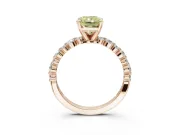 Radiant Cut Pavé Engagement Ring Setting for a Fancy Yellow Lab-Grown Diamond | Alternating Accents | Rose Gold